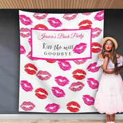 Kiss the Miss Goodbye Bridal Shower Backdrop - iJay Backdrops