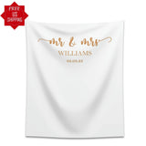 Personalized Mr. and Mrs. Wedding Backdrop - iJay Backdrops
