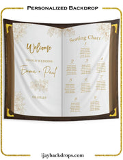 Seating Chart Book Backdrop Large Wedding Personalized Seating Chart Banner Entrance Sign Custom Welcome Seating Sign Wedding Guests Plan - iJay Backdrops