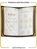 Seating Chart Book Backdrop Large Wedding Personalized Seating Chart Banner Entrance Sign Custom Welcome Seating Sign Wedding Guests Plan - iJay Backdrops