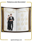 Seating Chart Book Backdrop Large Wedding Personalized Seating Chart Banner Entrance Sign Custom Welcome Seating Sign Wedding Guests Plan - iJay Backdrops