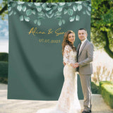 Emerald Greenery Leaves Wedding Backdrop - iJay Backdrops
