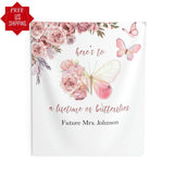 Purple Floral Butterfly Future Mrs Backdrop - iJay Backdrops