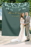 Emerald Greenery Leaves Wedding Backdrop - iJay Backdrops