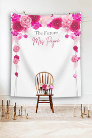 Hot Pink Floral Roses Bridal Shower Backdrop - iJay Backdrops