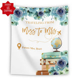 Green Blue Traveling From Miss to Mrs Backdrop - iJay Backdrops