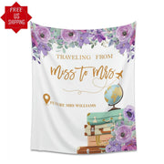 Green Blue Traveling From Miss to Mrs Backdrop - iJay Backdrops