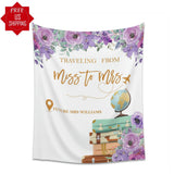 Green Blue Traveling From Miss to Mrs Backdrop - iJay Backdrops