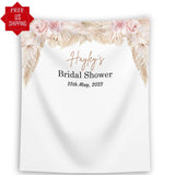 Boho Blush Bridal Shower Pampas Grass Backdrop - iJay Backdrops