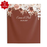 Emerald Green Terracotta Floral Wedding Backdrop - iJay Backdrops