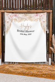 Boho Blush Bridal Shower Pampas Grass Backdrop - iJay Backdrops