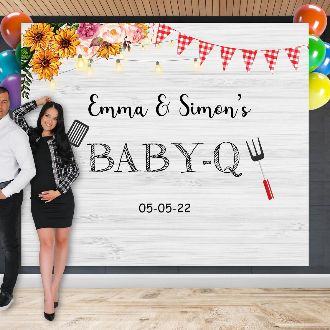 Rustic BBQ Baby Shower Backdrop - iJay Backdrops