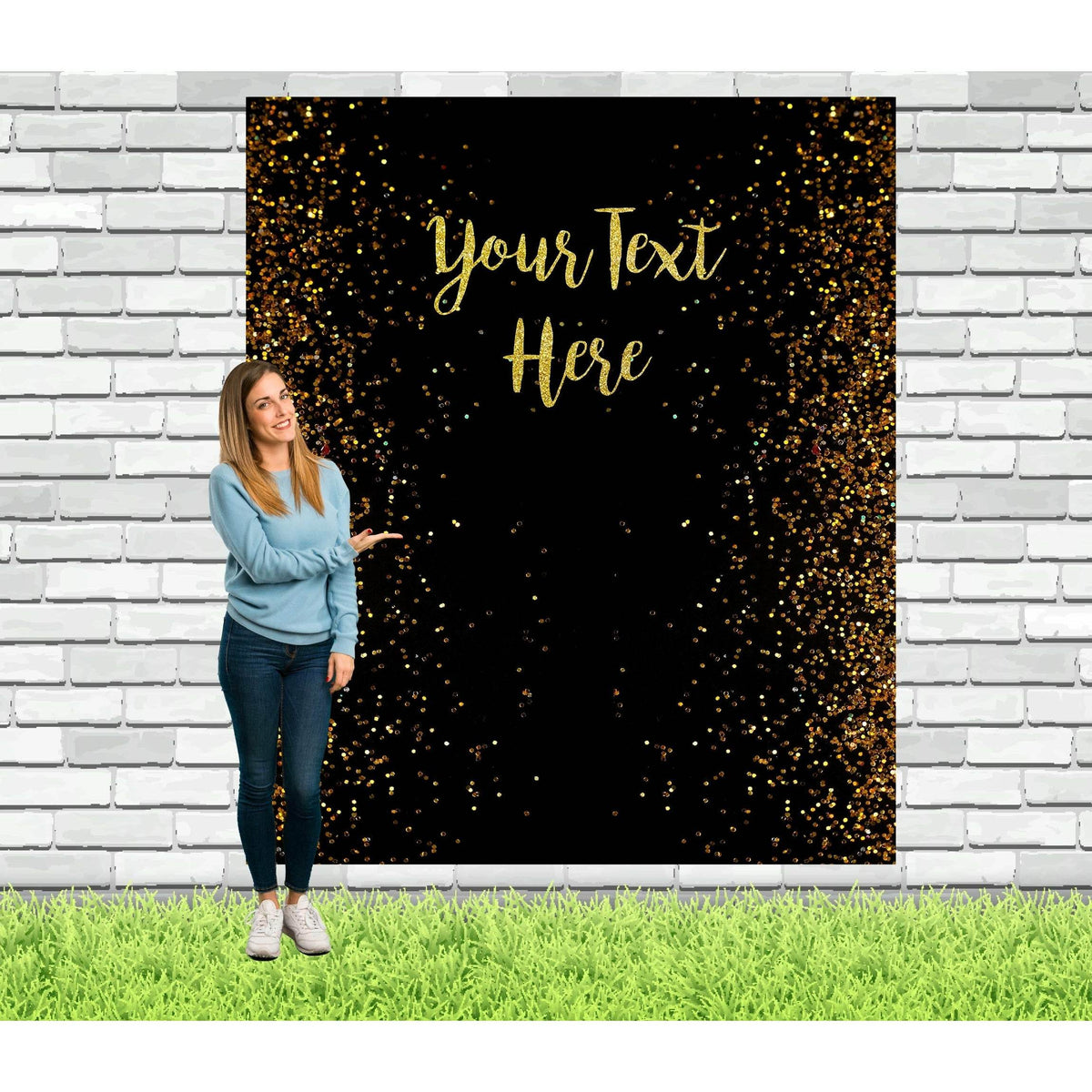 Black and gold photography backdrop with Glitters - iJay Backdrops