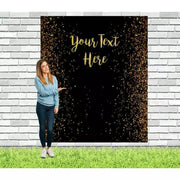 Black and Gold Personalized Birthday Backdrop - iJay Backdrops