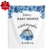 Blue Pumpkin Baby Shower Backdrop - iJay Backdrops