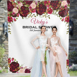 Burgundy Floral Bridal Shower Backdrop