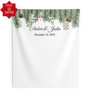 Christmas Wedding Backdrop, Christmas wedding reception decor - iJay Backdrops