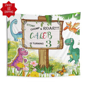Dino Birthday Party Backdrop for Boy Party - iJay Backdrops
