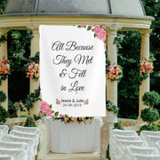 Floral Wedding Quote Backdrop - Add your text - iJay Backdrops