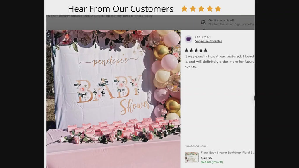 Baby Shower Decorations, Baby Shower Backdrop with Balloons, Photo Booth Backdrop Girl  01BS31