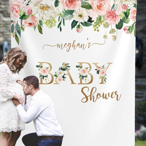 Custom Baby Shower Backdrop for Girl