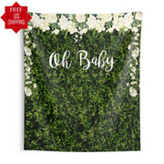 Fabric Grass Wall Baby Shower Backdrop - Oh Baby - iJay Backdrops