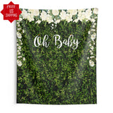 Fabric Grass Wall Baby Shower Backdrop - Oh Baby