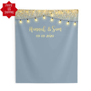 Dusty Blue Lights Backdrop for a Dusty Blue Wedding Theme - iJay Backdrops