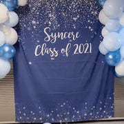Blue and Silver Glitter Backdrop - iJay Backdrops