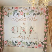 Pink Floral Kids Birthday Backdrop - iJay Backdrops
