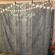Rustic Wedding Backdrop for a Dusty Blue Wedding Theme - iJay Backdrops