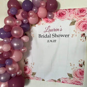 Pink Floral Photo Backdrop for Bridal shower - iJay Backdrops