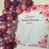 Pink Floral Photo Backdrop for Bridal shower