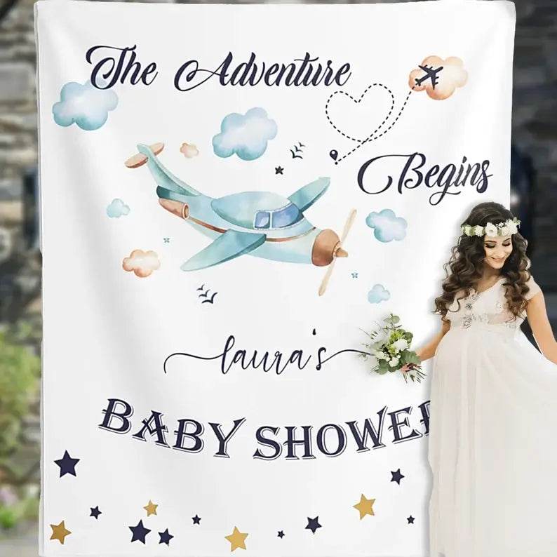 Airplane Baby Shower Backdrop - iJay Backdrops