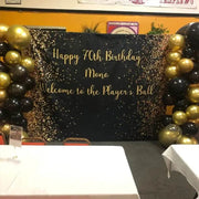 Black and Gold Personalized Birthday Backdrop - iJay Backdrops