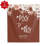 Terracotta Miss to Mrs Floral Backdrop