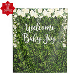 Artificial Grass Wall Baby Shower Backdrop with Floral - iJay Backdrops