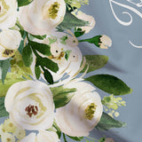 Dusty Blue White Floral Baby Shower Backdrop - iJay Backdrops