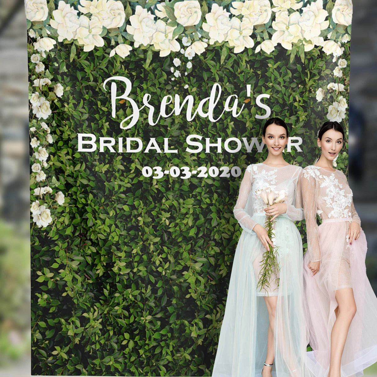 Artificial Grass Backdrop with Flowers Print - iJay Backdrops