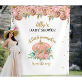 Personalized Pumpkin Backdrop for Baby Shower - iJay Backdrops