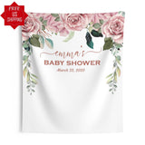 Dusty Rose Floral Baby Shower Mauve Backdrop - iJay Backdrops