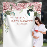 Dusty Rose Floral Baby Shower Mauve Backdrop - iJay Backdrops