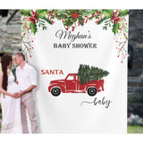 Personalized Christmas Truck Baby Shower Backdrop - iJay Backdrops