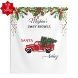 Personalized Christmas Truck Baby Shower Backdrop - iJay Backdrops