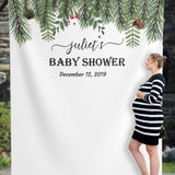 Greenery Christmas Baby Shower Backdrop - iJay Backdrops