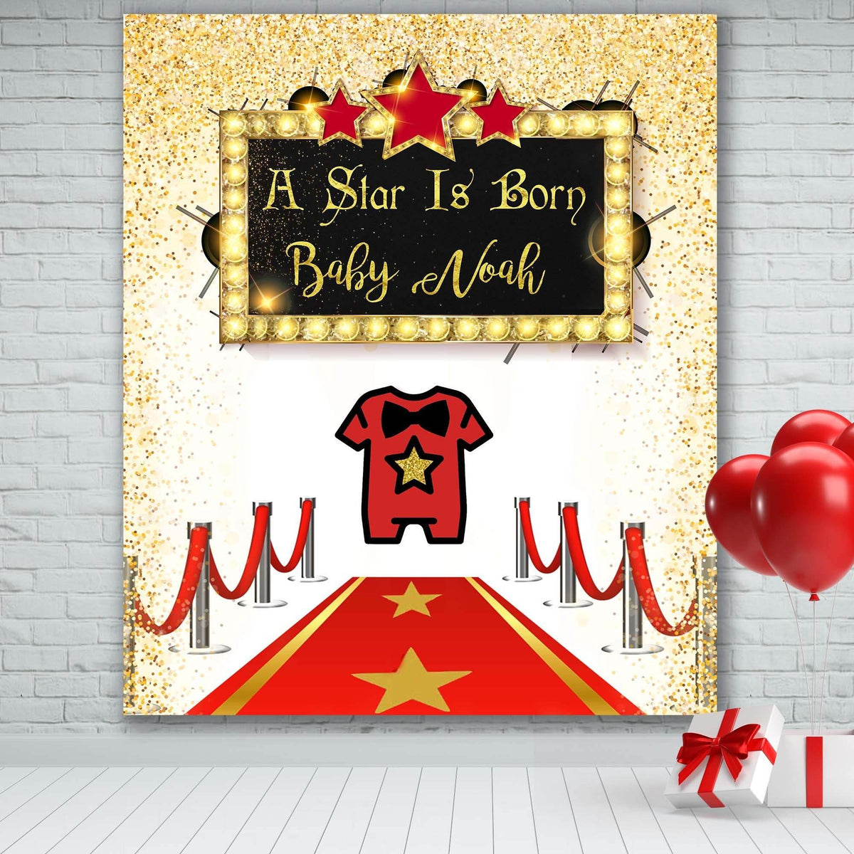 Red Carpet Shower Backdrop, Glam Baby Shower Backdrop, Movie Baby Shower Backdrop, A Star Is Born, Red Carpet RC4 - iJay Backdrops