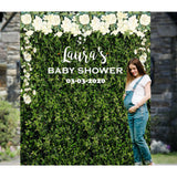 Artificial Grass Wall Baby Shower Backdrop with Floral - iJay Backdrops