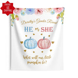Fall Pumpkin Gender Reveal Backdrop - iJay Backdrops
