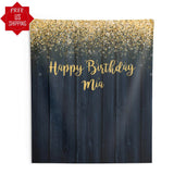 Rustic Navy and Gold Glitter Custom Backdrop - iJay Backdrops