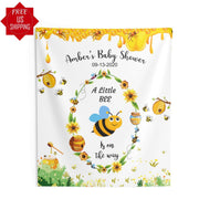 Blue Bee Baby Shower Backdrop for Baby Boys - iJay Backdrops